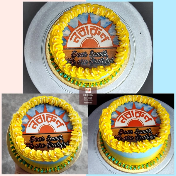 FOODICOS DELIGHT Photo Print Mango Flavour Cake 