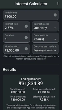 RECURRING DEPOSIT -DAILY(×25 Days) - ₹100