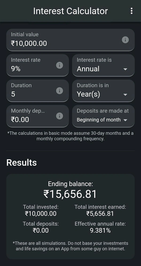 INVESTMENT PLAN  - 1 [5 Year]