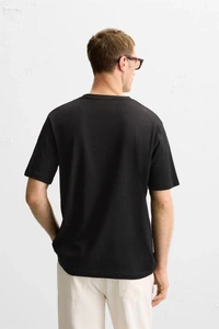 Urbanknit  Men's Drip Graffiti "White" Printed Cotton T-Shirt
 - Black, L