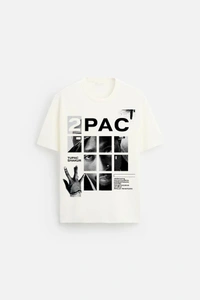 URBANKNIT  2PAC Tribute Graphic Cotton T-Shirt
 - White, L