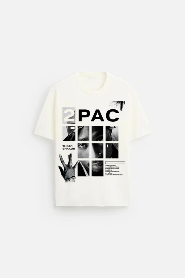 URBANKNIT  2PAC Tribute Graphic Cotton T-Shirt
 - White, L