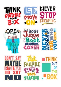 Motivational Laptop Sticker Sheets - A4