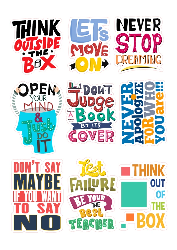 Motivational Laptop Sticker Sheets - A4