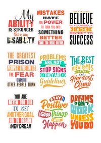 Motivational Laptop Sticker Sheets - A4