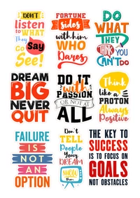 Motivational Laptop Sticker Sheets - A4