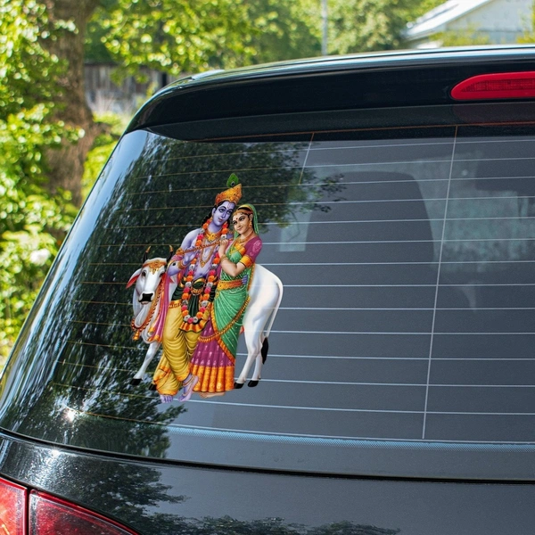 Krishna and Radha Car Decal Sticker - 6"