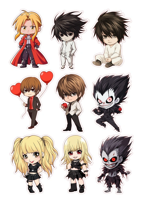 Anime Vinyl Sticker Sheets - A4