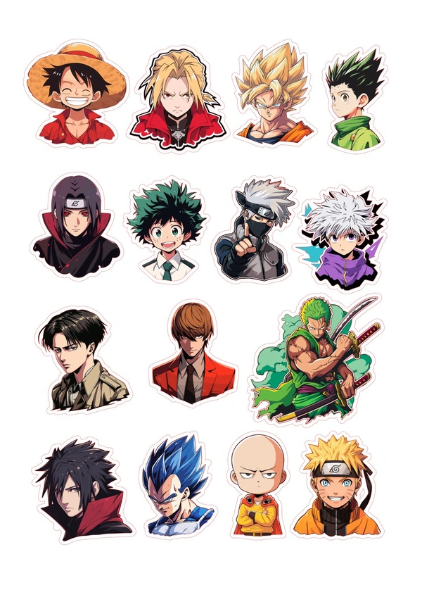 Anime Vinyl Sticker Sheets - A4