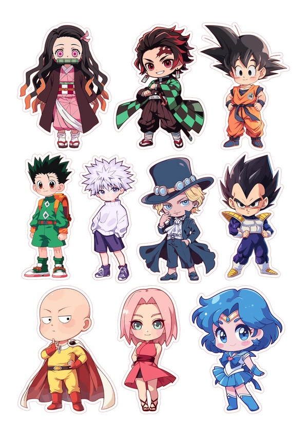 Anime Vinyl Sticker Sheets - A4