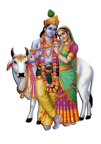Krishna and Radha Car Decal Sticker - 6"