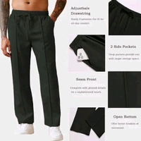 Clubbuzz Quality Men's Slit Ankle Pants Black  - Coconut Cream, 30