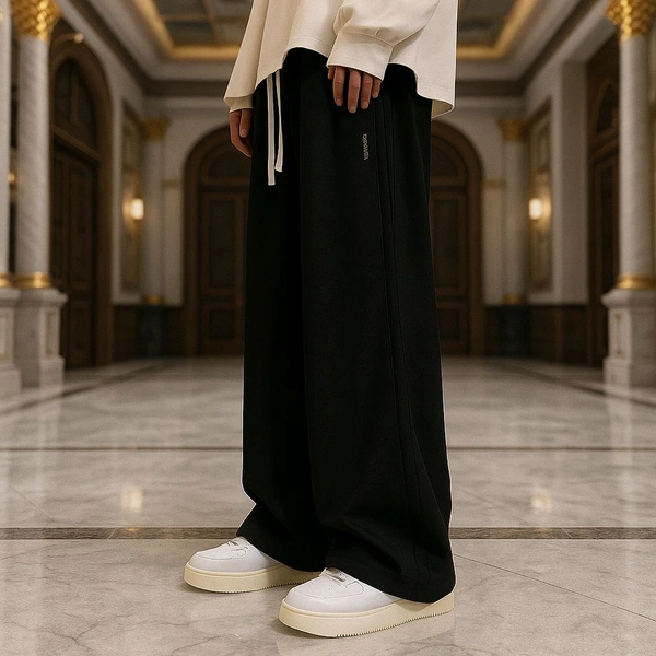 Men's Loose Track Pants  - Ecru White, M
