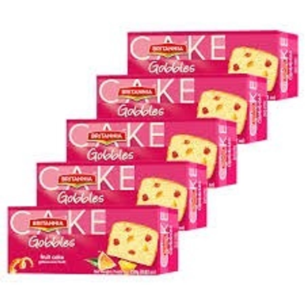 Britannia Cake Gobbles Combo 5pcs - 100g, Fruity Fun