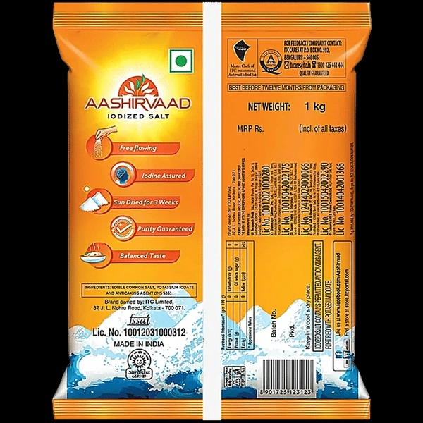 ITC Aashirvaad Iodized Salt - 1kg
