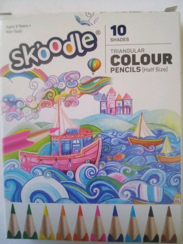 Skoodle Triangular Colour Pencils 10 Shades