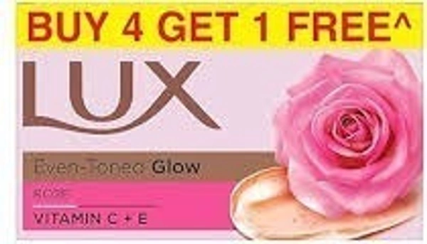 Hindustan Unilever Lux Bathing Bar (4+1 free) - 500g (100 per pcs), Rose