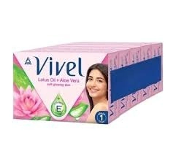 ITC Limited Vivel  Bathing Bar (4+1 free) - 500G (100G PER PCS), Lotus Oil With Aloe Vera, Soft Glowing Skin