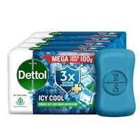 Dettol Bathing Bar ( Pack Of 5 Pcs) - 500g (100g per pcs), Icy Cool