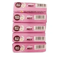 Godrej No.1 Bathing Bar  (4+1free) - 500g (100g Per Pac), Jasmine Milk cream