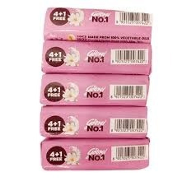 Godrej No.1 Bathing Bar  (4+1free) - 500g (100g Per Pac), Jasmine Milk cream
