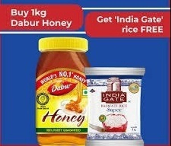 Dabur Honey 1kg with India Gate Rich 1kg