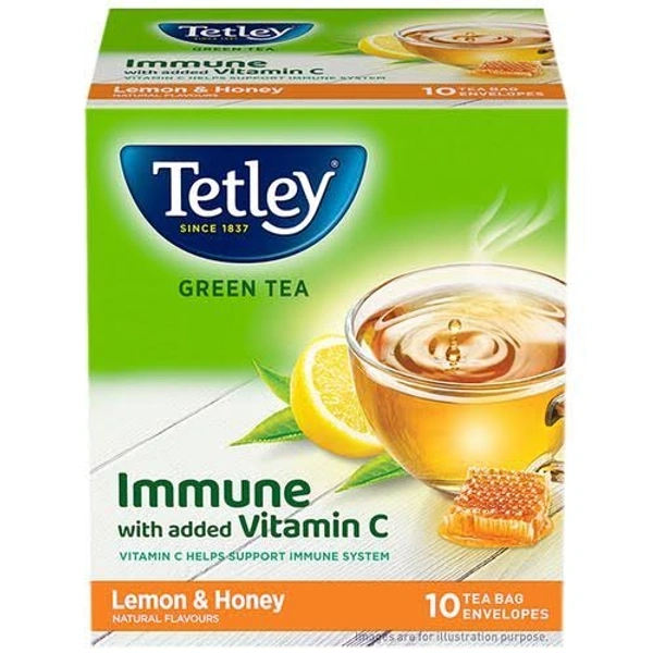 Tetley Green Tea - 10 Tea Bags, Lemon & Honey