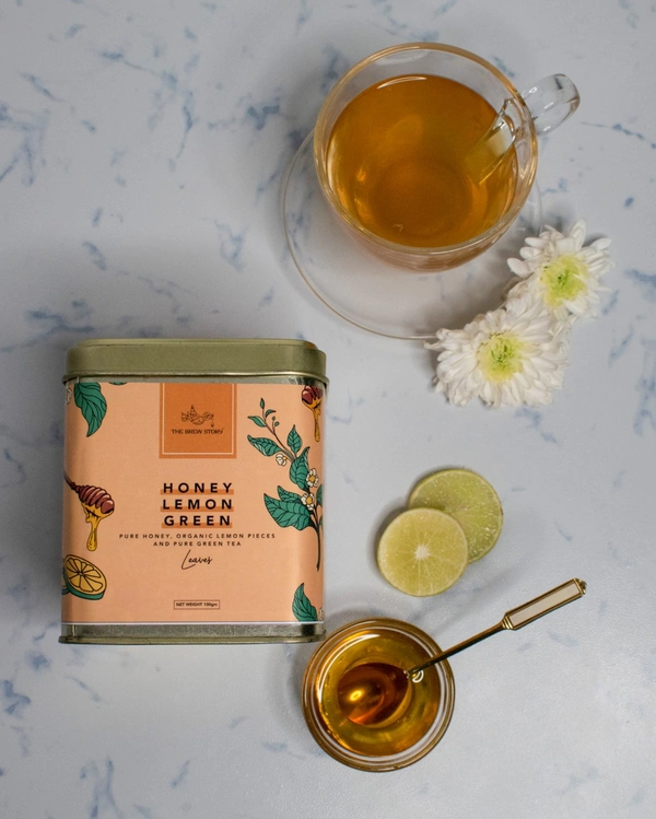 The Brew Story Green Tea - 100g, Honey Lemon Green