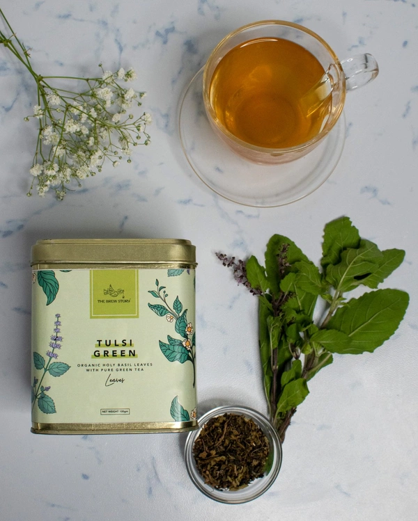 The Brew Story Green Tea - 100g, Tulsi Green