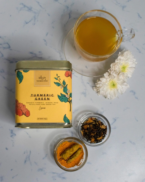 The Brew Story Green Tea - 100g, Turmeric Green