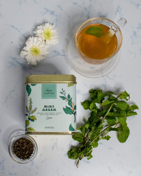 The Brew Story Green Tea - 100g, Mint Green