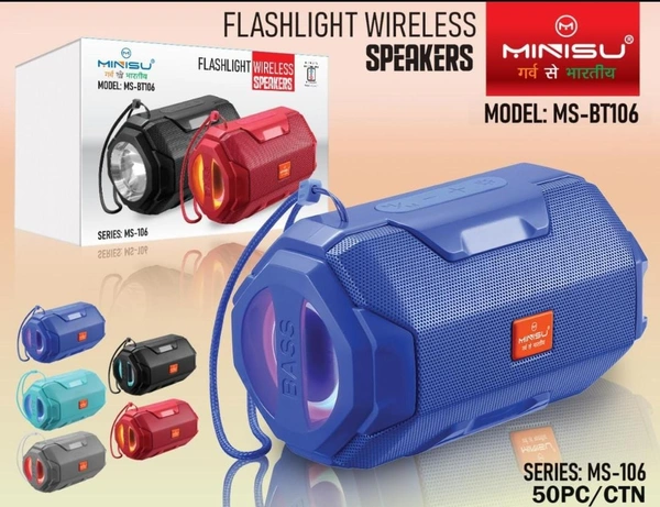 Minisu Bluetooth Speaker With Torch - Red