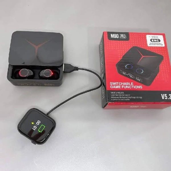 M90 Earbuds With Power Bank  - Black
