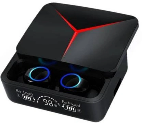 M90 Earbuds With Power Bank  - Black