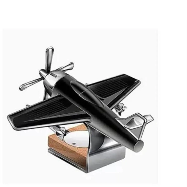 Car Freshner Solar Aeroplane For Dashboard  - Black