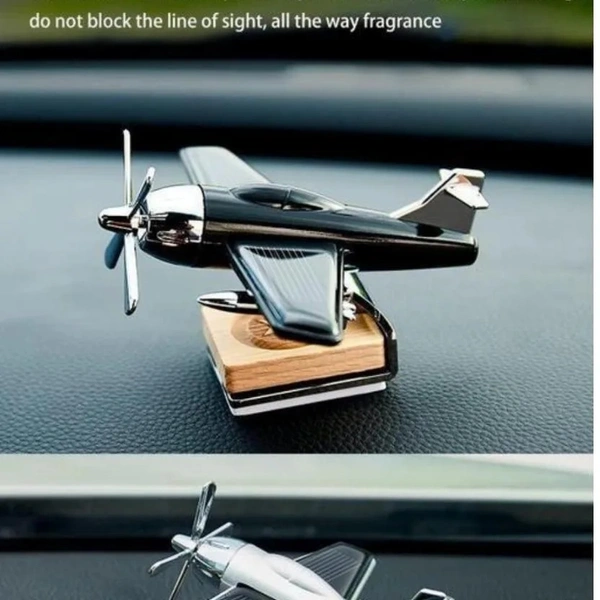 Car Freshner Solar Aeroplane For Dashboard  - Silver