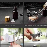 Car Freshner Solar Aeroplane For Dashboard  - Silver