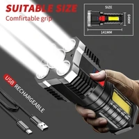 LED Torch 4LED Light 3 Mode Chargeable 