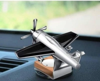 Car Freshner Solar Aeroplane For Dashboard  - Silver