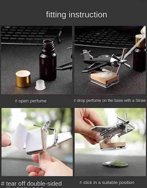 Car Freshner Solar Aeroplane For Dashboard  - Silver