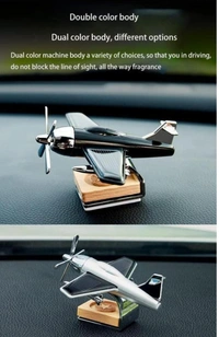 Car Freshner Solar Aeroplane For Dashboard  - Silver