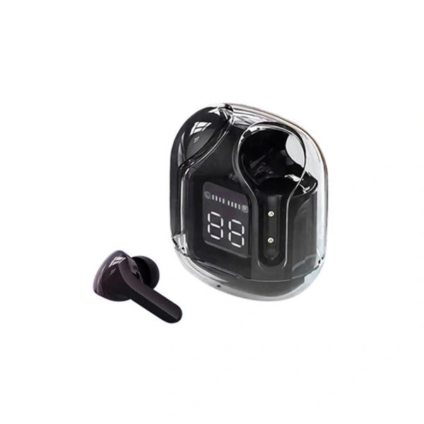 Wireless Bluetooth Earbuds Transparent Display  - Black