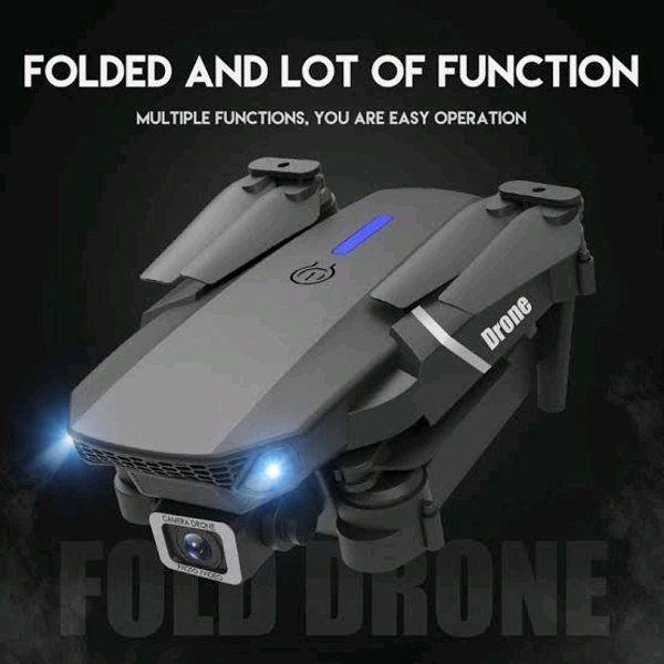 Indian Stuff W8 Smart drone 4K Dual Camera Foldable Remote Control - Black