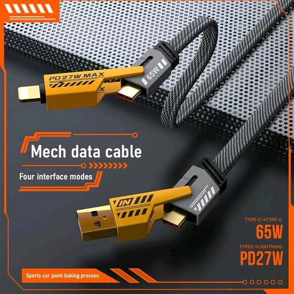 New 4 in 1 Data Cable All Mobile  - Black
