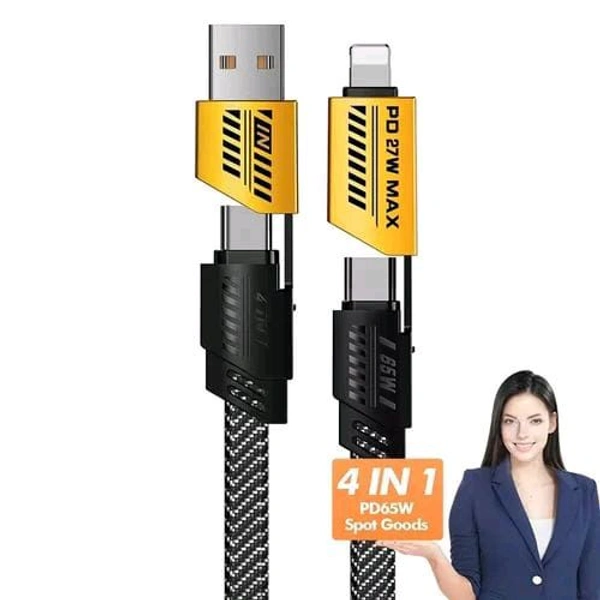 New 4 in 1 Data Cable All Mobile  - Black