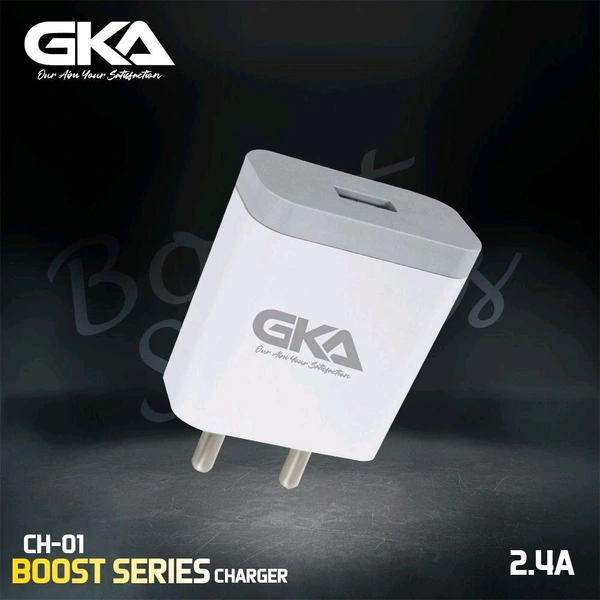 GKA 2.4Amp Single Plug Charger Fast Charging - White
