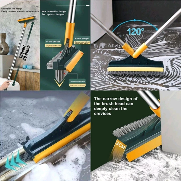 Boat 120° Rotating Twist Brush Floor Walls Tiles - black