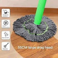 360° Rotating Microfiber Floor Cleaning Mop Perfect for Dry & Wet Mopping – Easy Squeeze Self-Wringing Design - Screamin' Green