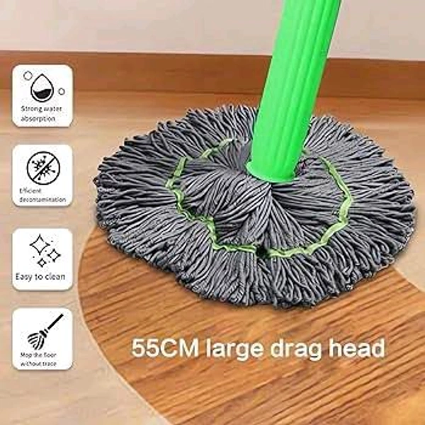 360° Rotating Microfiber Floor Cleaning Mop Perfect for Dry & Wet Mopping – Easy Squeeze Self-Wringing Design - Screamin' Green