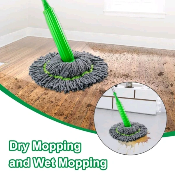 360° Rotating Microfiber Floor Cleaning Mop Perfect for Dry & Wet Mopping – Easy Squeeze Self-Wringing Design - Screamin' Green